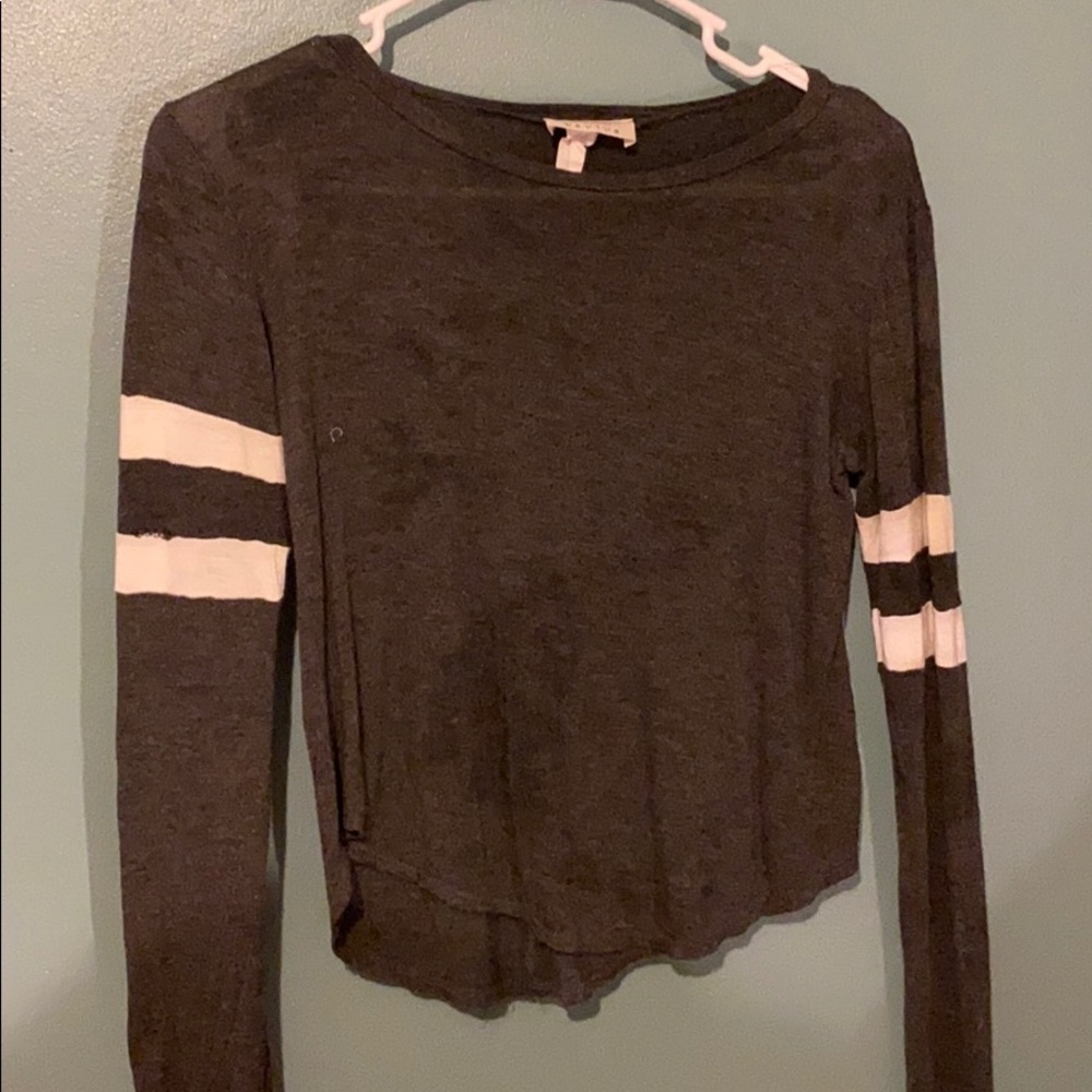 Grey and white long sleeve